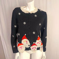 Vintage Arriviste Santa Cardigan Christmas Ugly Sweater Women's Size M