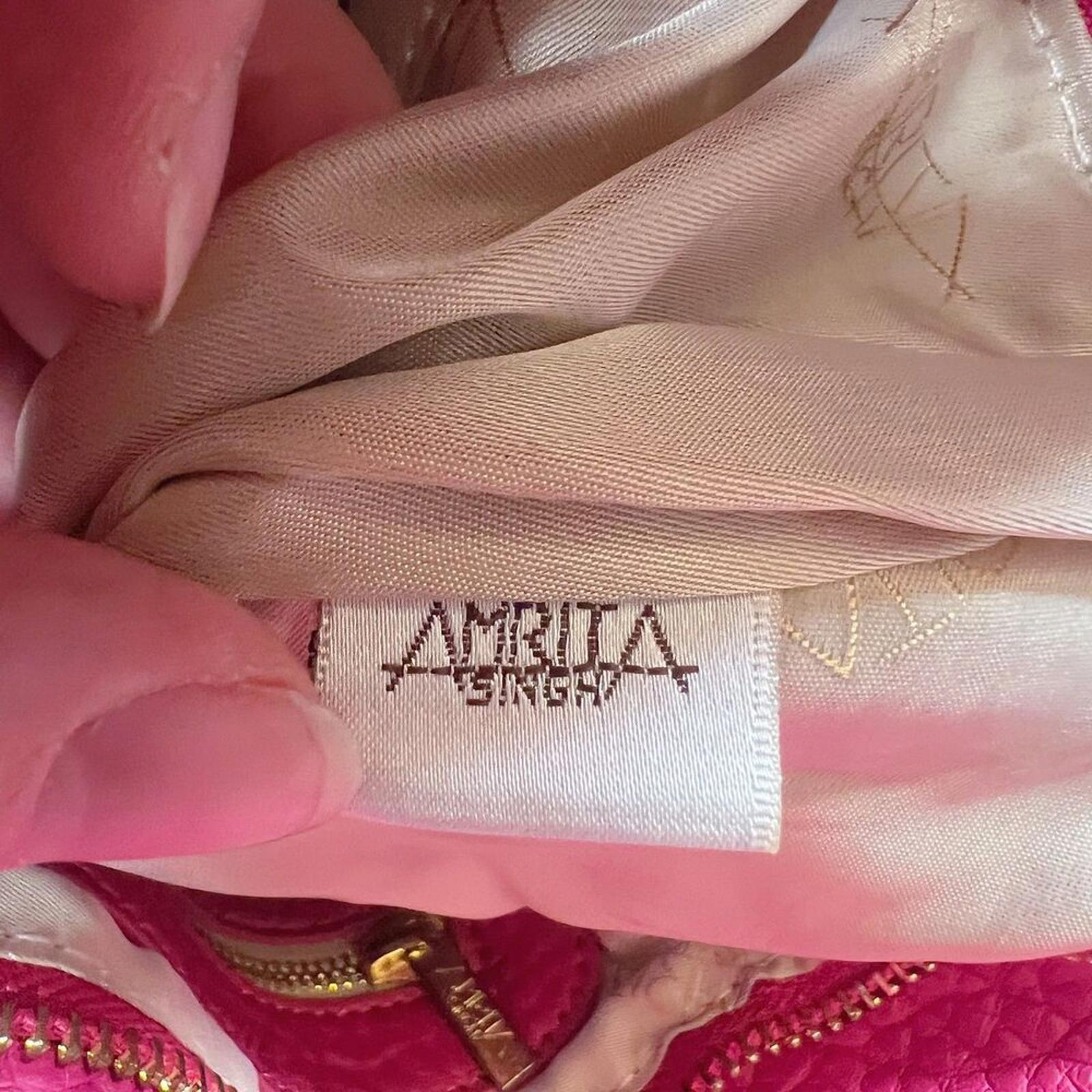 Amrita Singh Alaya Women's Berry Handbag Hot Pink Quilted Faux Leather Purse