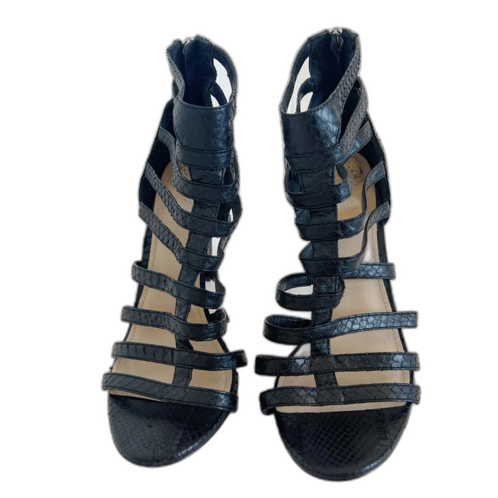 Vince Camuto Kamella High Heel Open Toe Caged Gladiator Sandals Black  Size 8.5