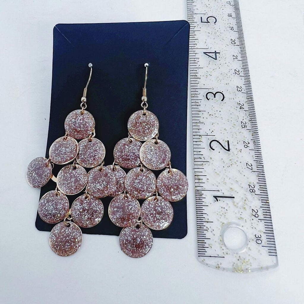 Rose Gold Sparkling Chandelier Earrings