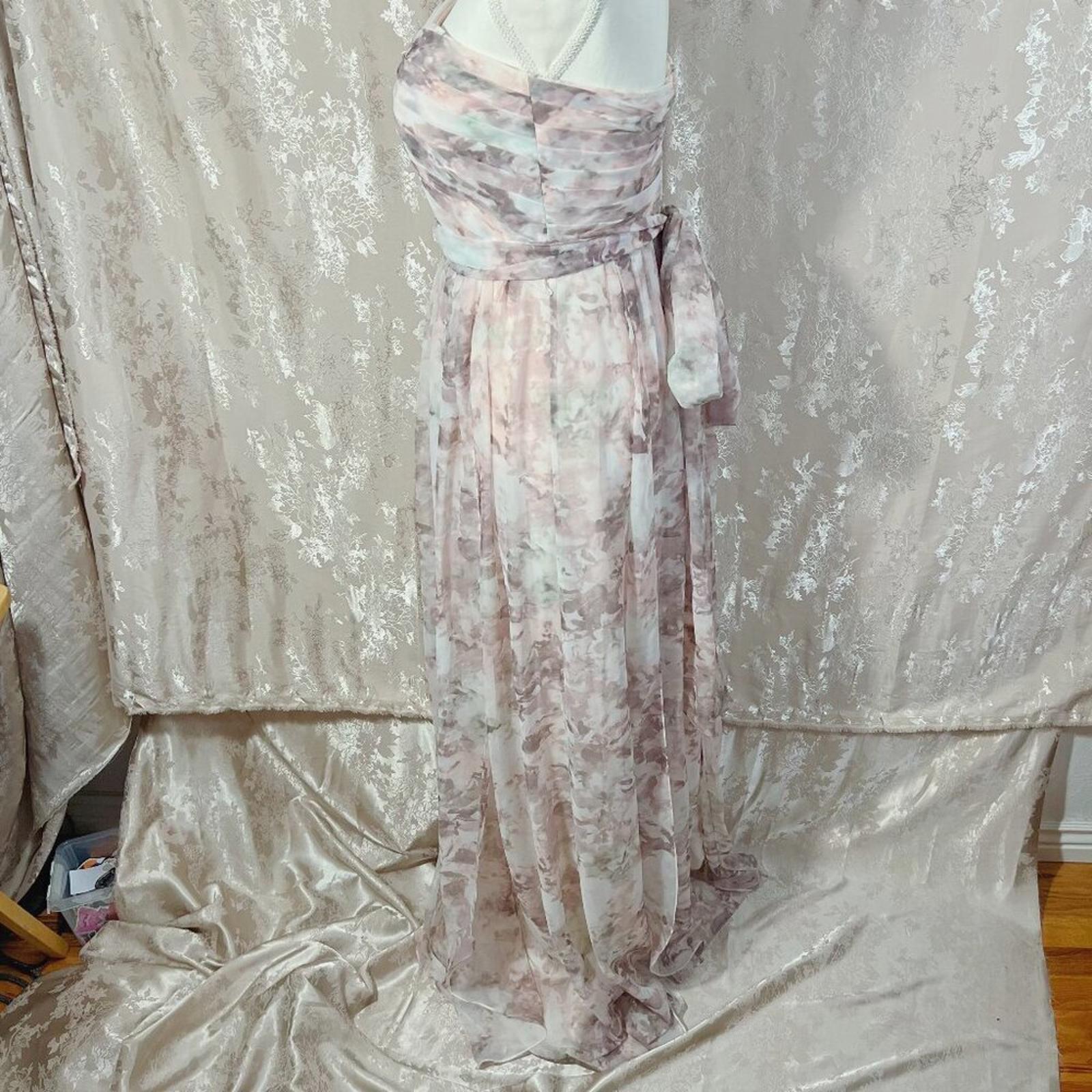 Jenny Yoo Collection Nyla Convertible Bridesmaid Dress Pink Floral Size 4