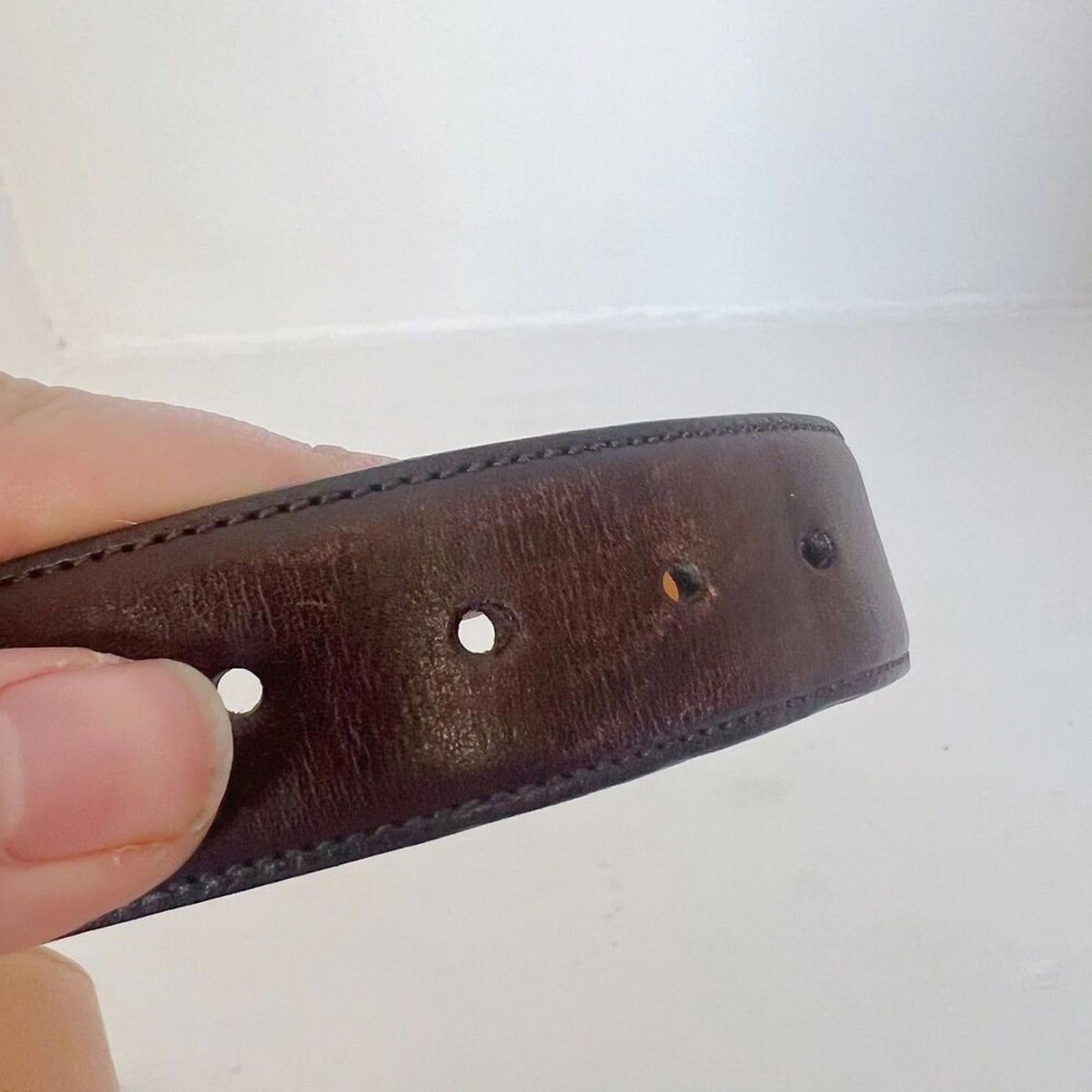 Trafalgar Men's Brown Leather Belt Brass Buckle Gold Size 38