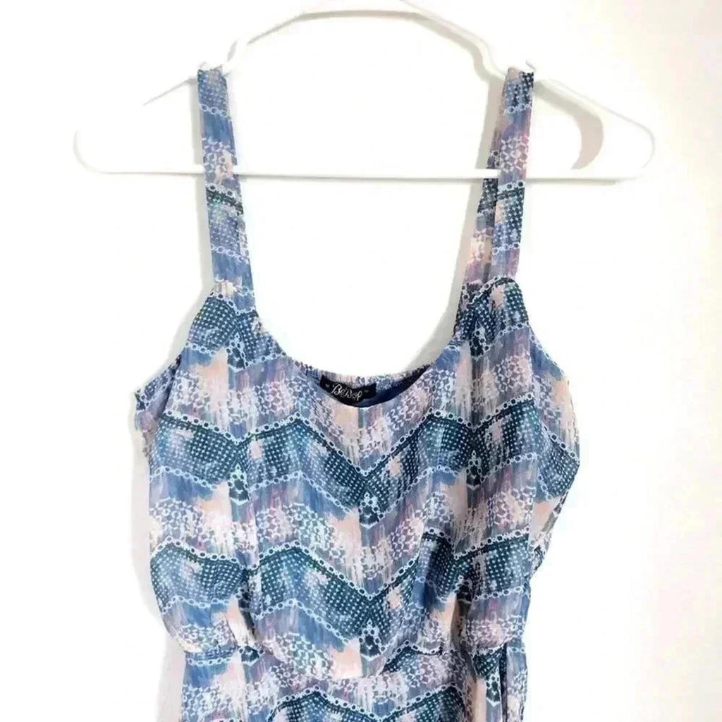 Bebop Purple Patterned Chiffon Dress Women's Size M