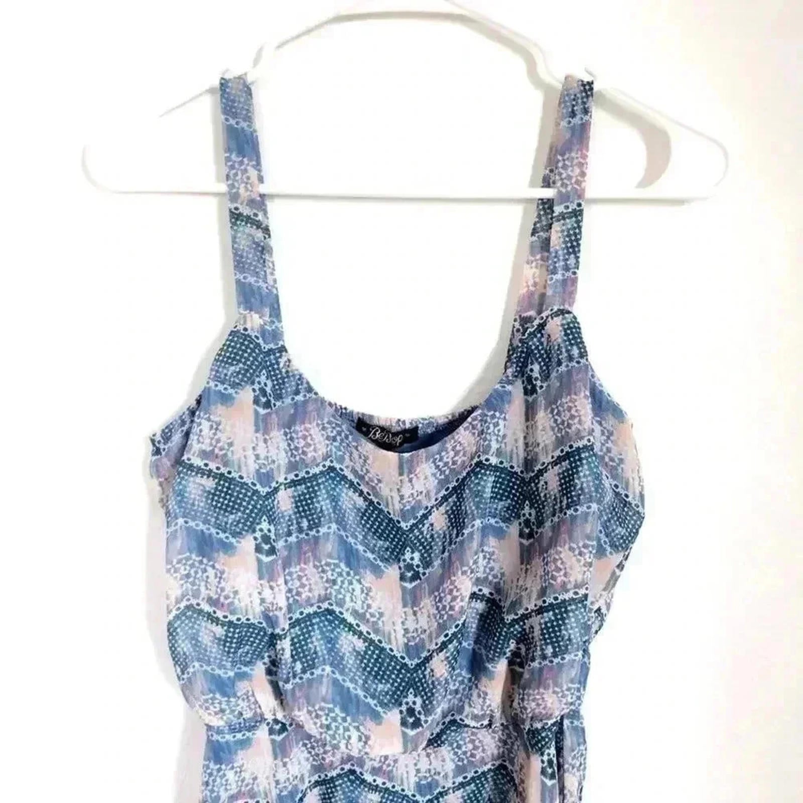 Bebop Purple Patterned Chiffon Dress Women's Size M