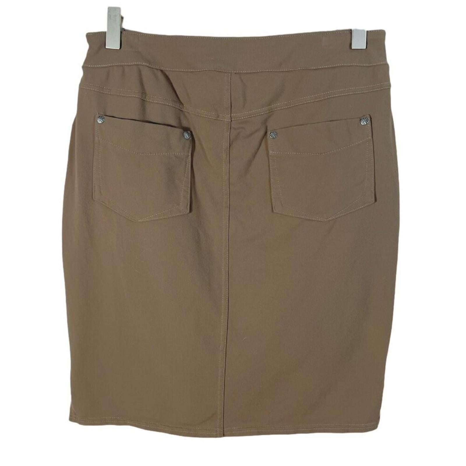 Athleta Brown Pull on Skirt Knee Length Pencil Skirt Women's Size S T