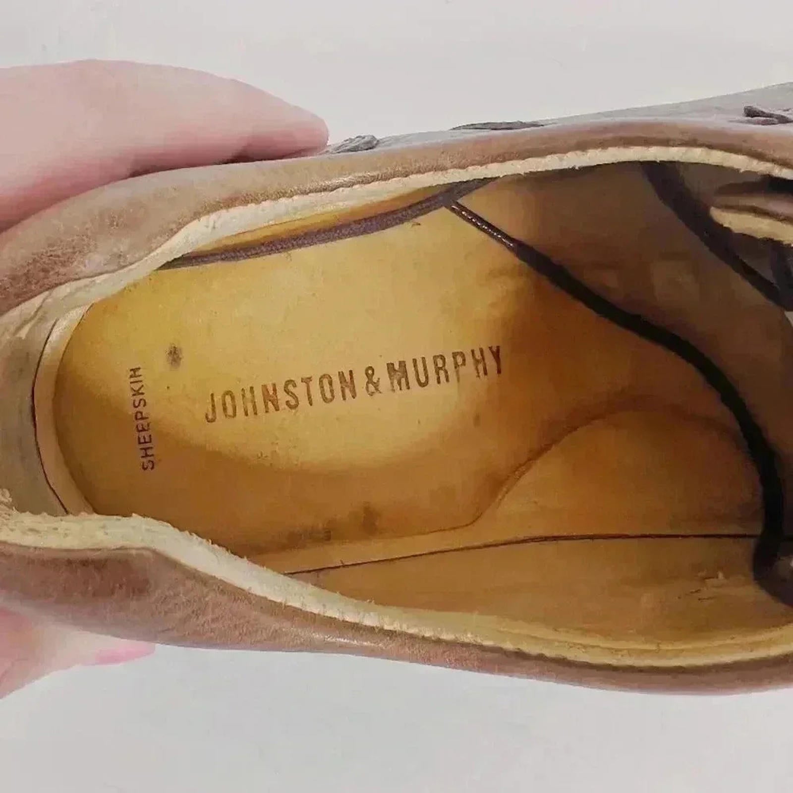 Johnston & Murphy Brown Leather Rounded Toe Oxfords Men's Size 11