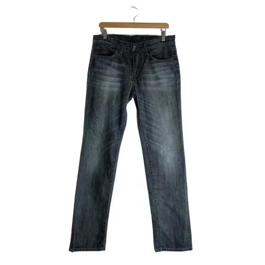 Joe's Jeans The Brixton Grey Straight Leg Jeans Mid Rise Distressed Size 31
