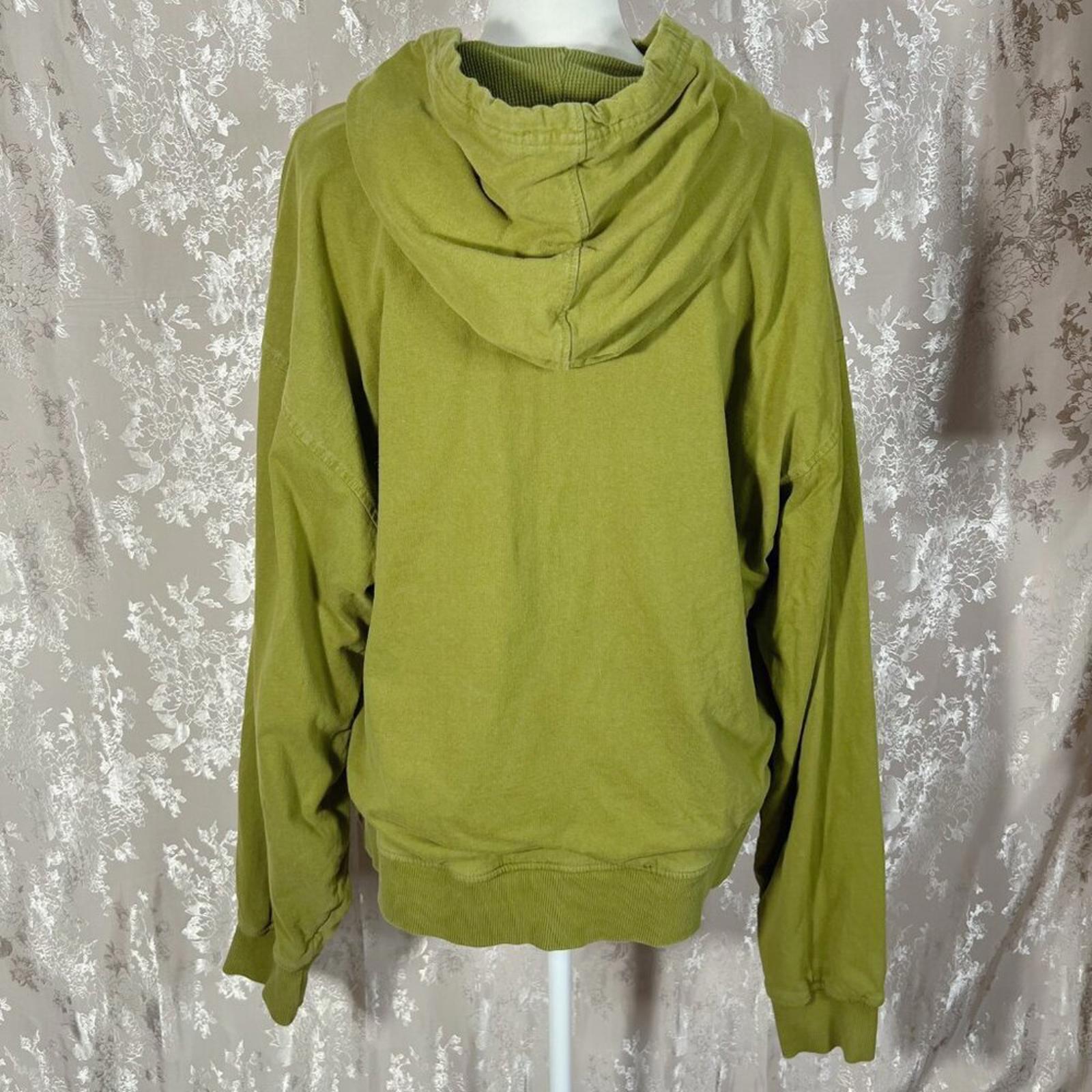 BDG Olive Green Zip Up Heavy Duty Hoodie Waffle Thermal Insulated Size L