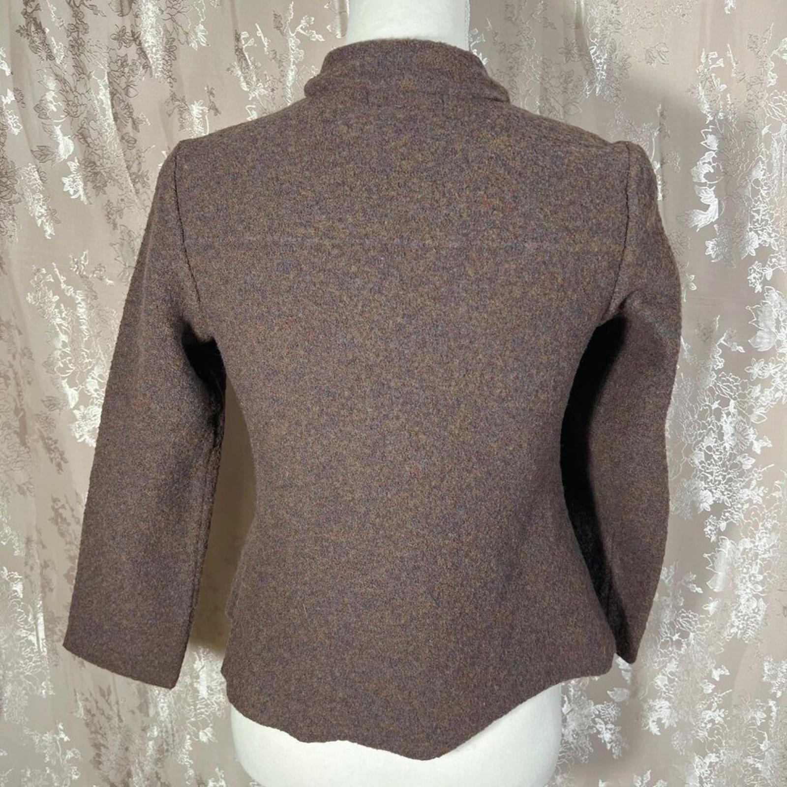 100% Wool Land's End Brown Button Up Jacket Blazer Coat Old Money Size M