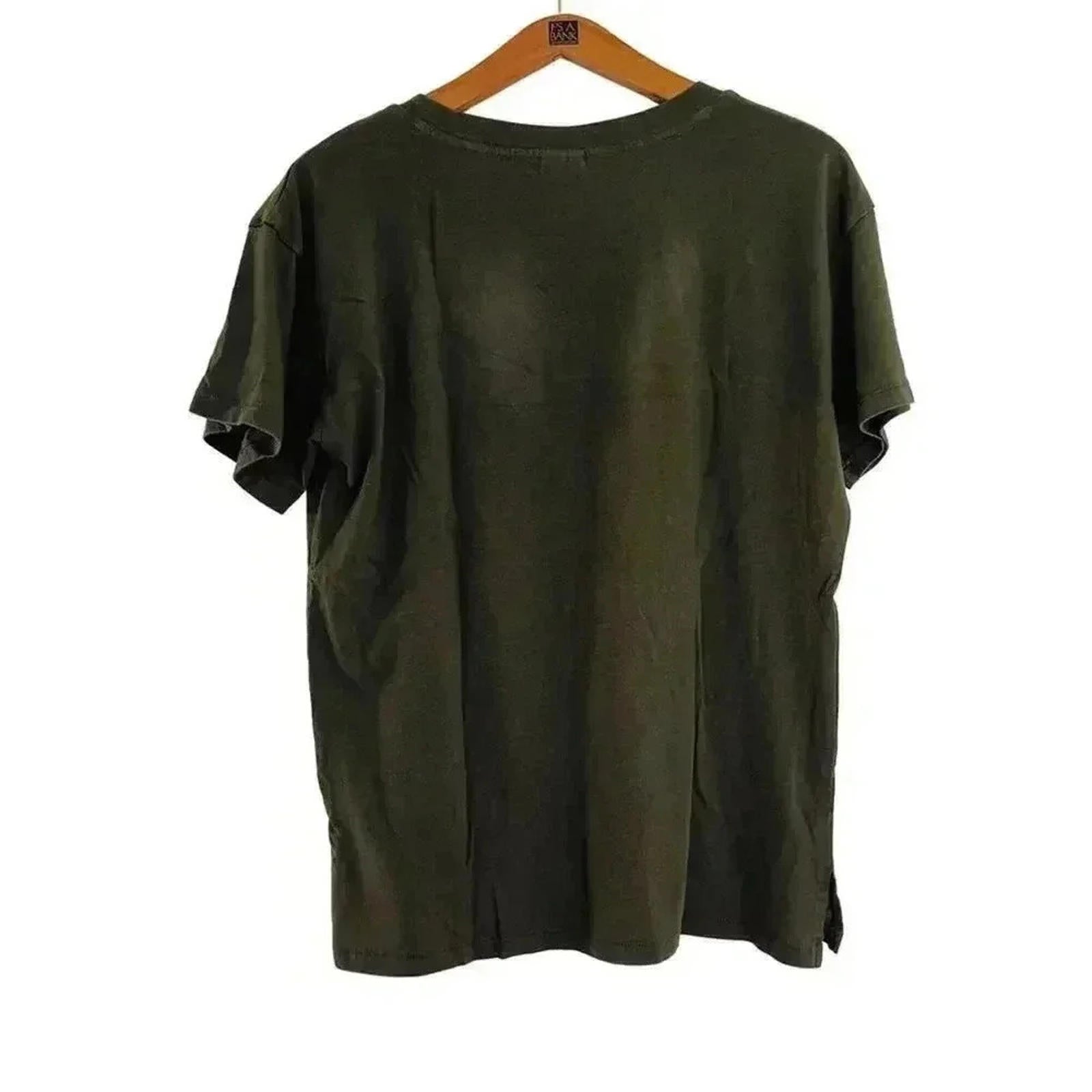 VS Pink Victoria's Secret Forest Green V Neck Tee Women's Size M