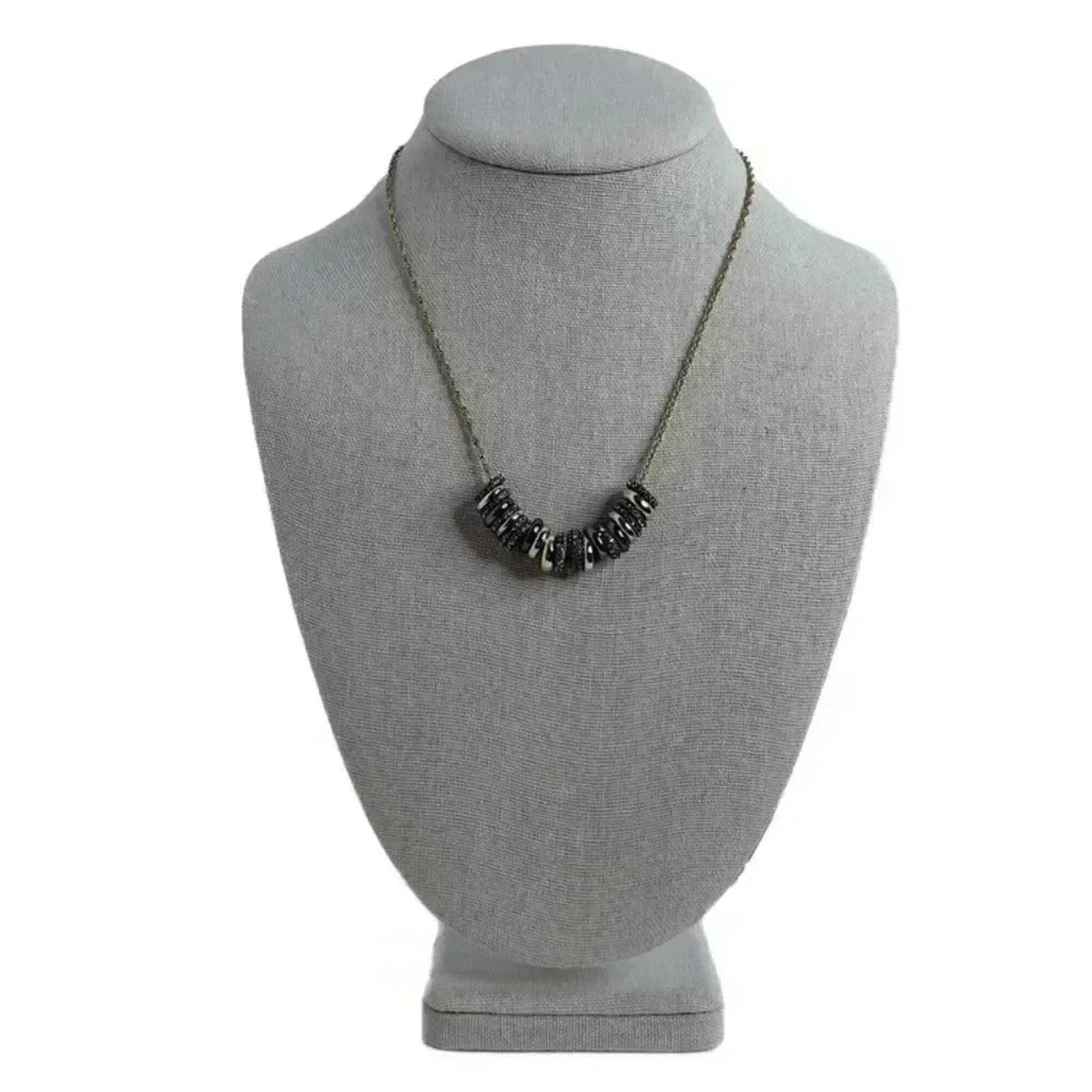 Ann Taylor Gold Necklace Black and Gold Rings Bohemian Boho Chic