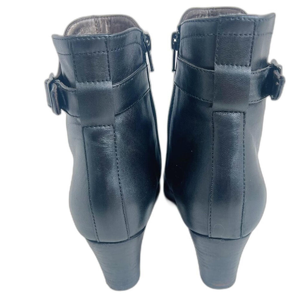 AGL Attilio Giusti Leombruni Himena Black Leather Ankle Boot Booties Size 8.5