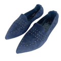 AGL Attilio Giusti Leombruni Studded Blue Suede Loafers Flats Women's Size 12