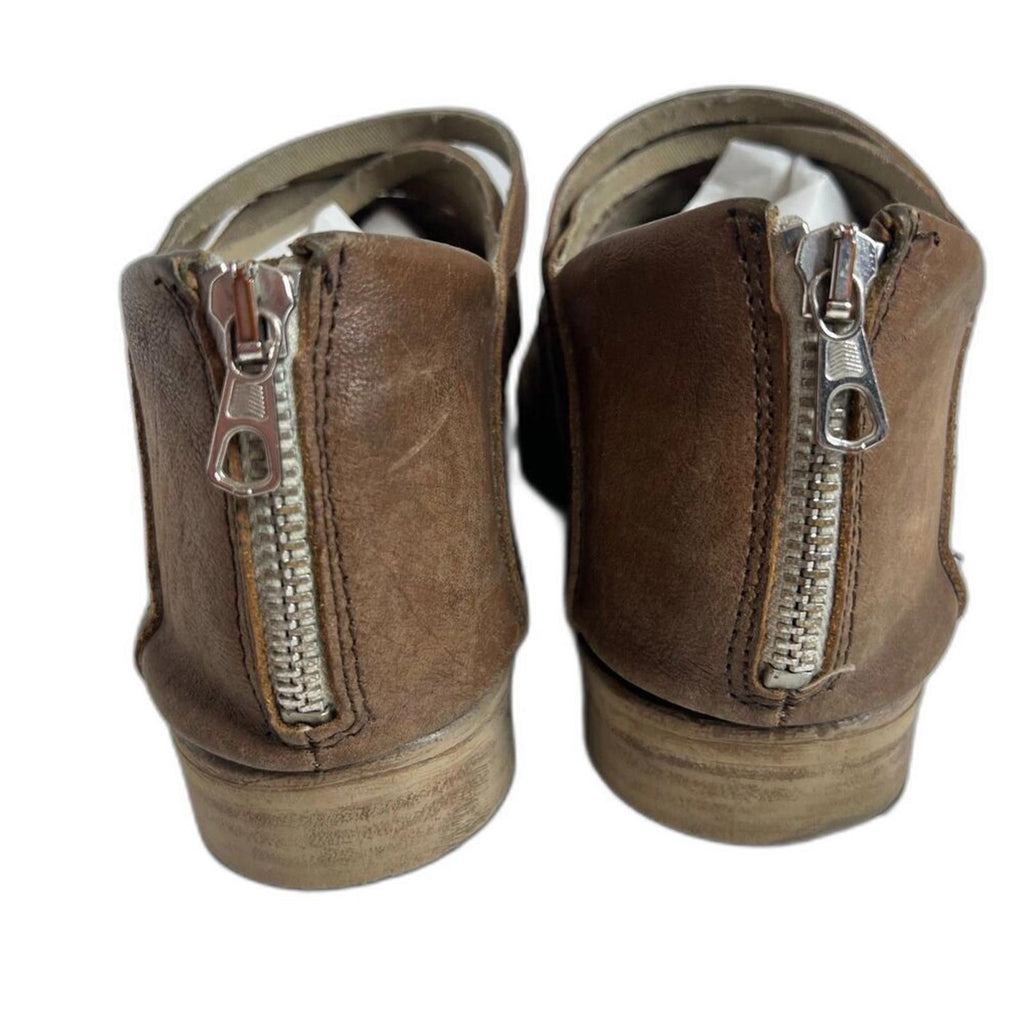 Free People Lost Valley Boot Brown Leather Pointed Toe Ankle Boot Size 10