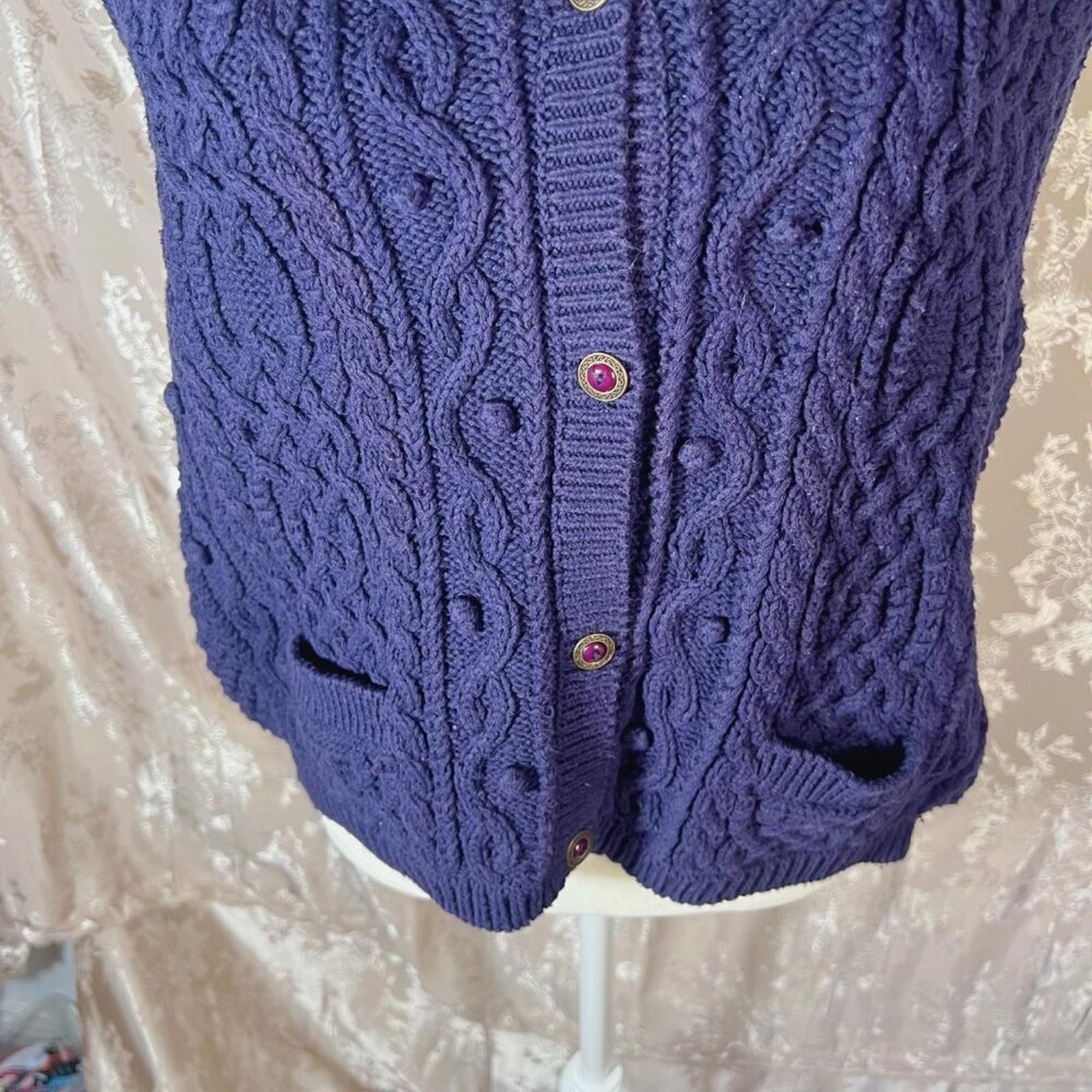 Vintage Essential Elements Navy Blue Sweater Vest Size XL Coastal Grandmother