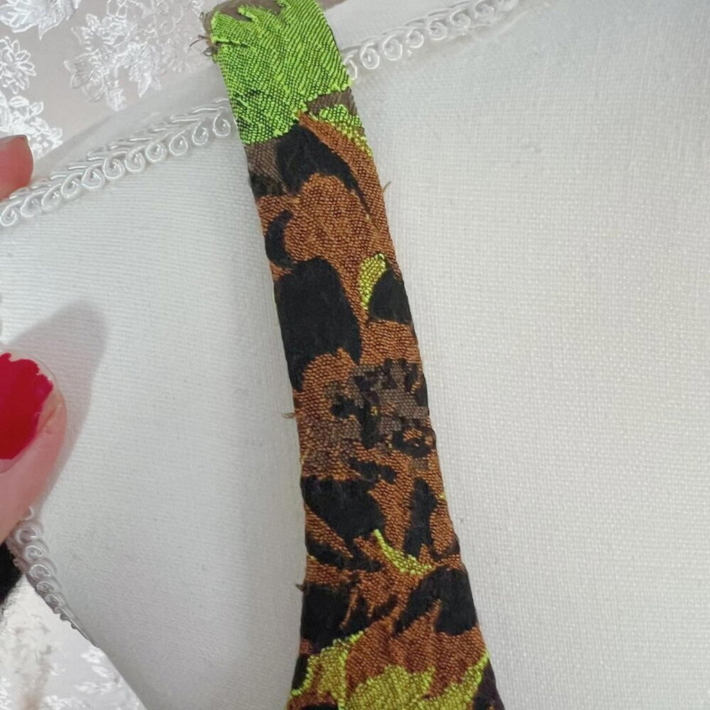 Moulinette Soeurs Anthropologie Green Brown Embroidered Jacquard Dress Size 8