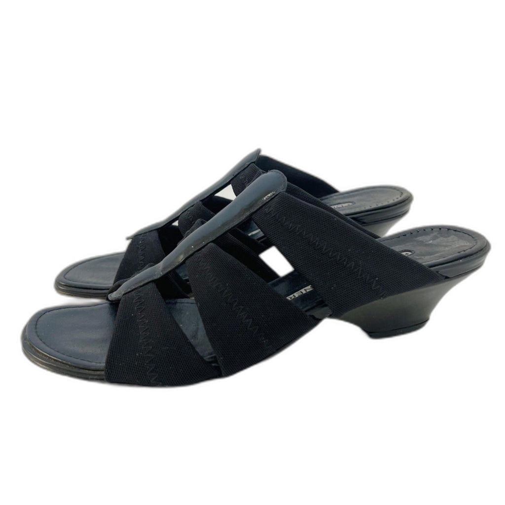 y2k Donald J. Pliner Hizzy Heels Vintage Black Leather Sandals Women's Size 6