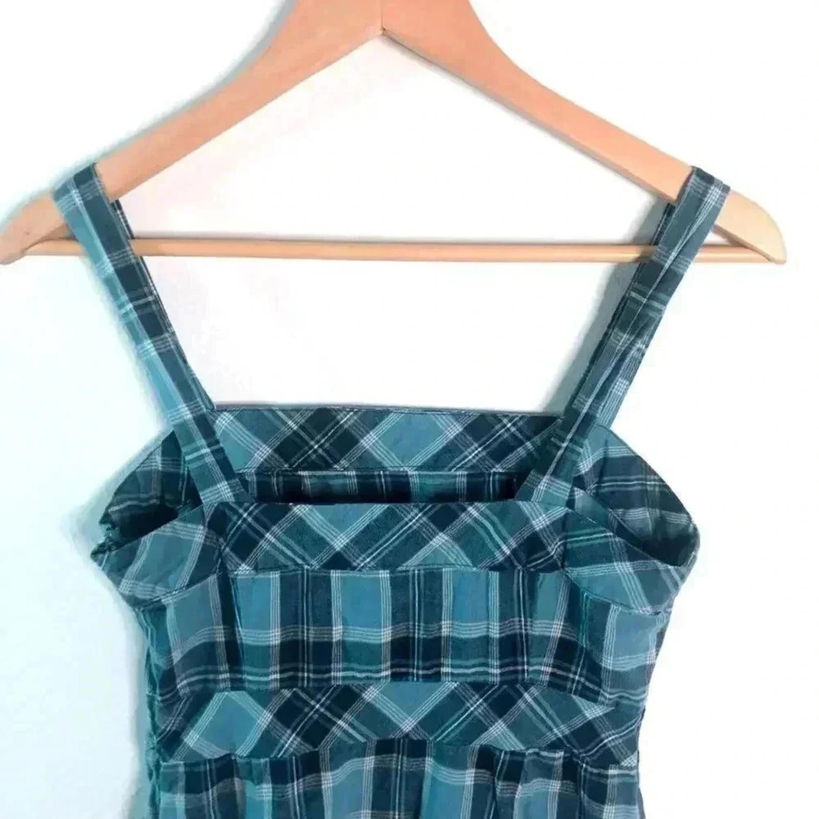 y2k Vintage GAP Plaid Square Neck Mini Dress Grunge Punk Women's Size 4
