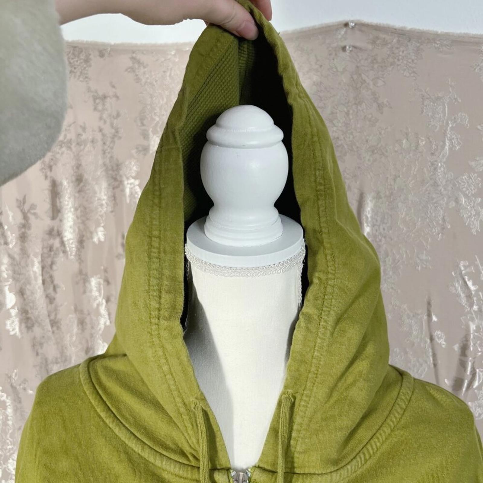 BDG Olive Green Zip Up Heavy Duty Hoodie Waffle Thermal Insulated Size L