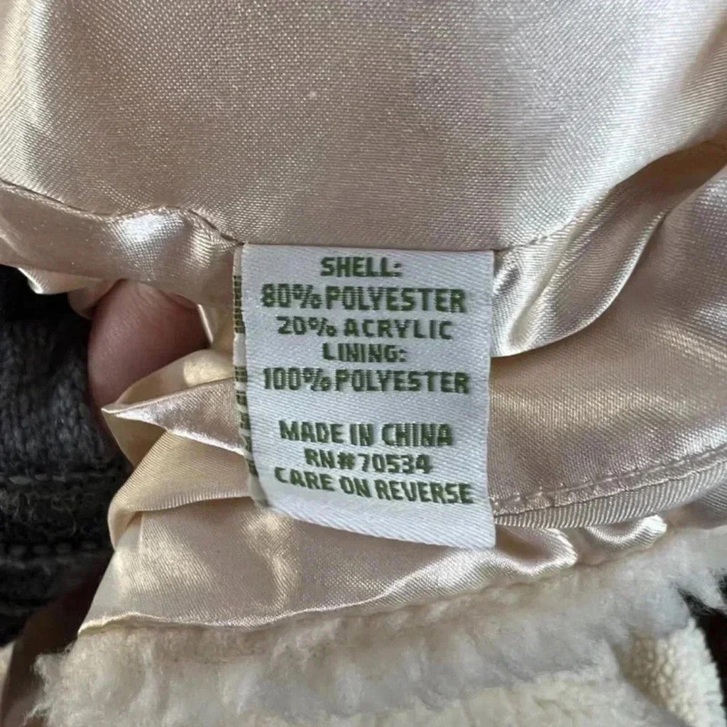 Orvis Cream Sherpa Fleece Teddy Bear Collared 3-Button Jacket Size M