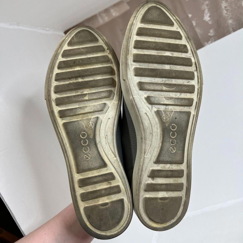 Ecco Gillian Grey Leather Lace Up Sneakers in Wild Dove Size 10-10.5