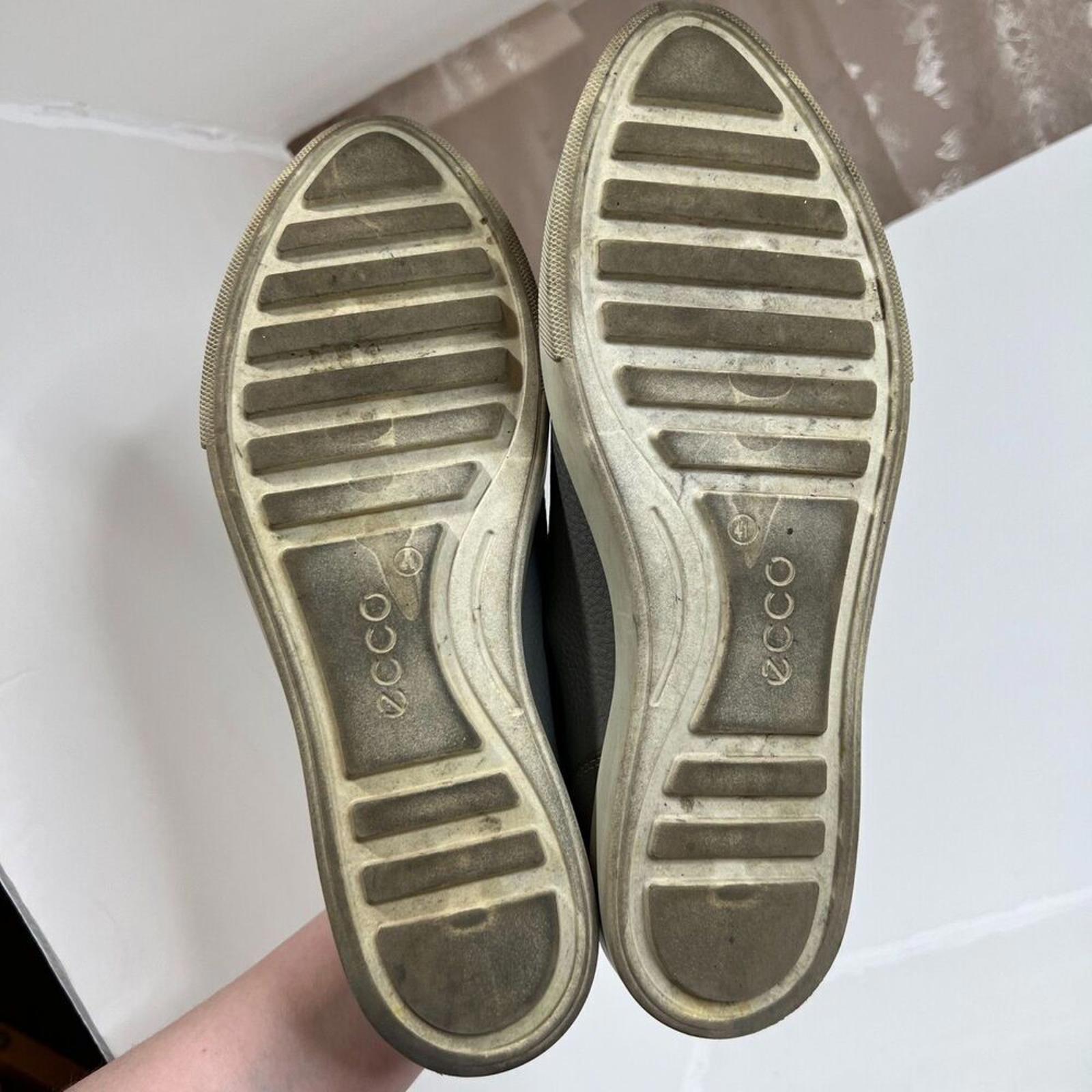 Ecco Gillian Grey Leather Lace Up Sneakers in Wild Dove Size 10-10.5