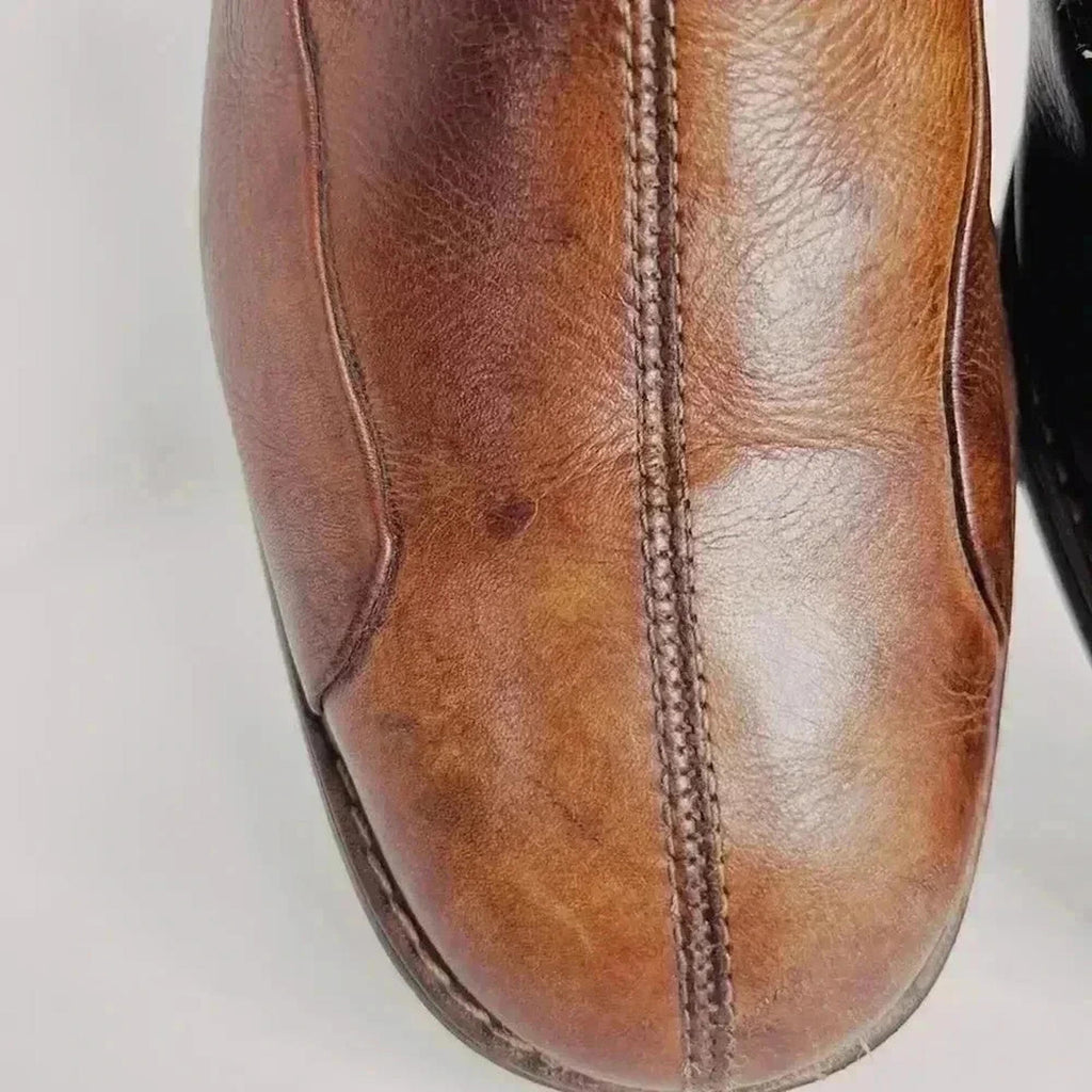 Johnston & Murphy Brown Leather Rounded Toe Oxfords Men's Size 11