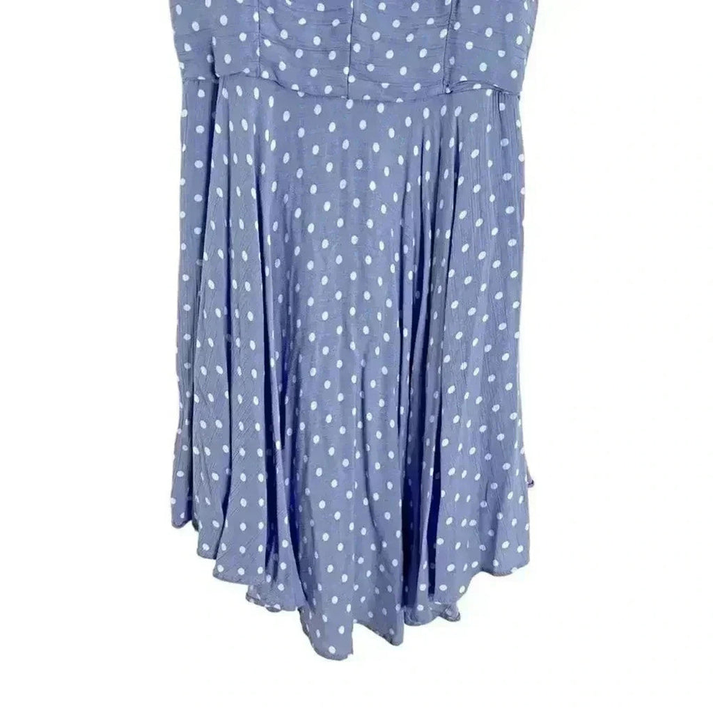 Aqua Blue Polka Dot A Line Dress Women's Size M