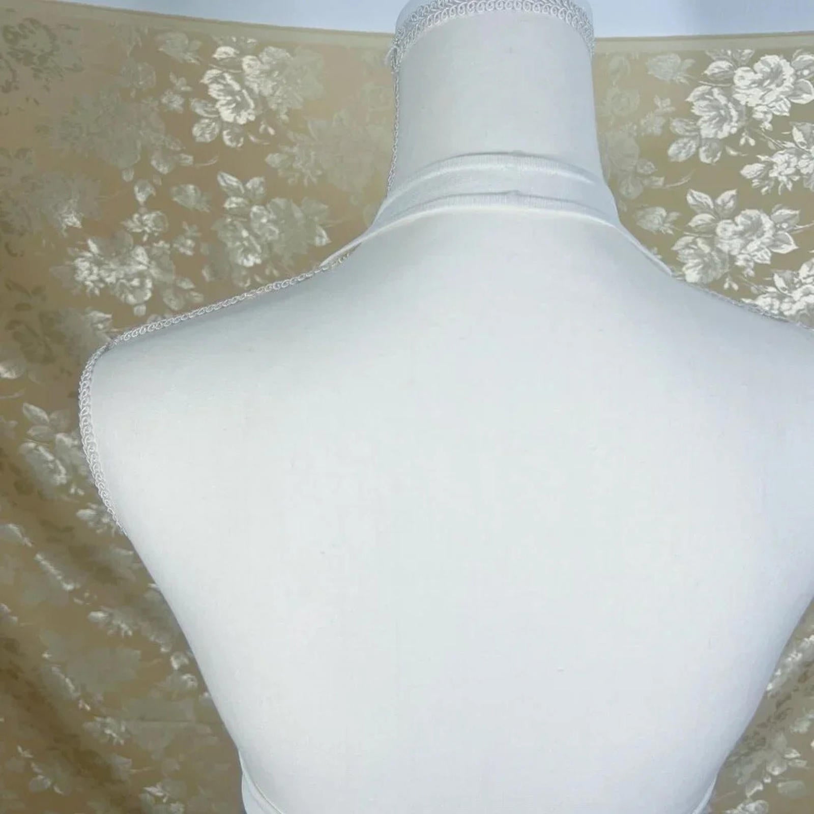 y2k Vintage Loft White Ribbed Crossover Halter Top Women's Size M