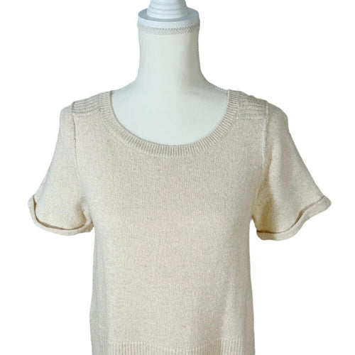 Anthropologie Cream Short Sweater Dress Knit Dress Women's Size XS