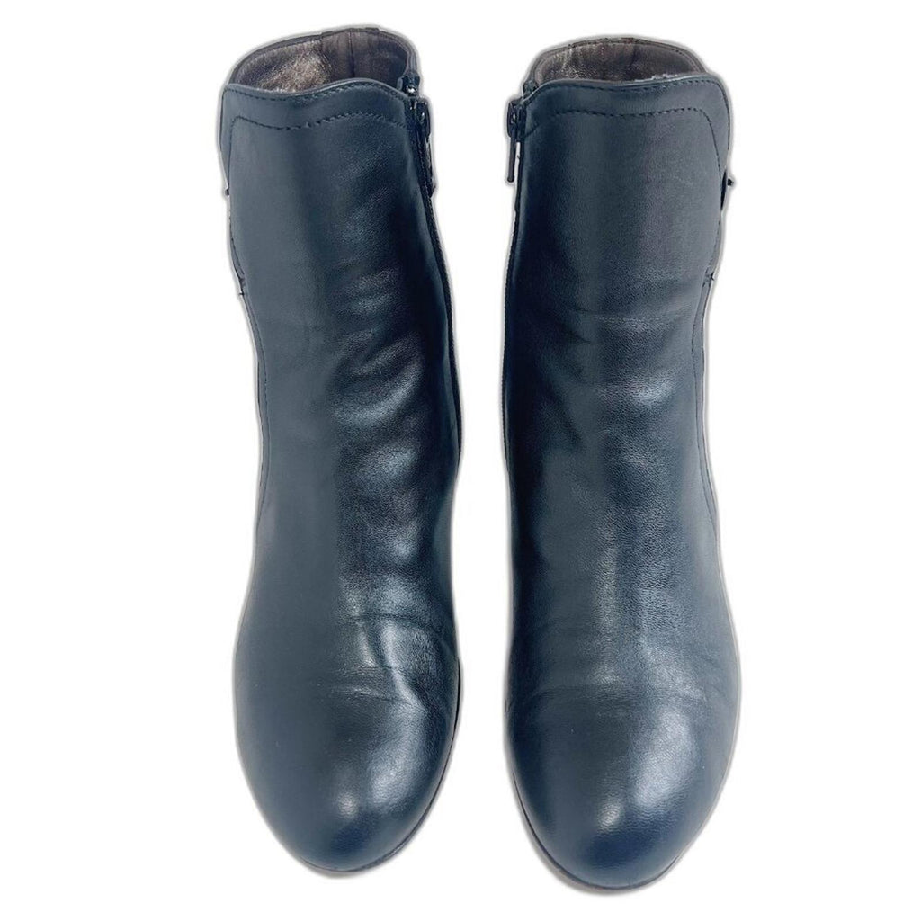 AGL Attilio Giusti Leombruni Himena Black Leather Ankle Boot Booties Size 8.5