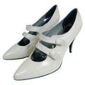 Vintage Cities White Leather Mary Jane Pumps Heels Women's Size 6.5