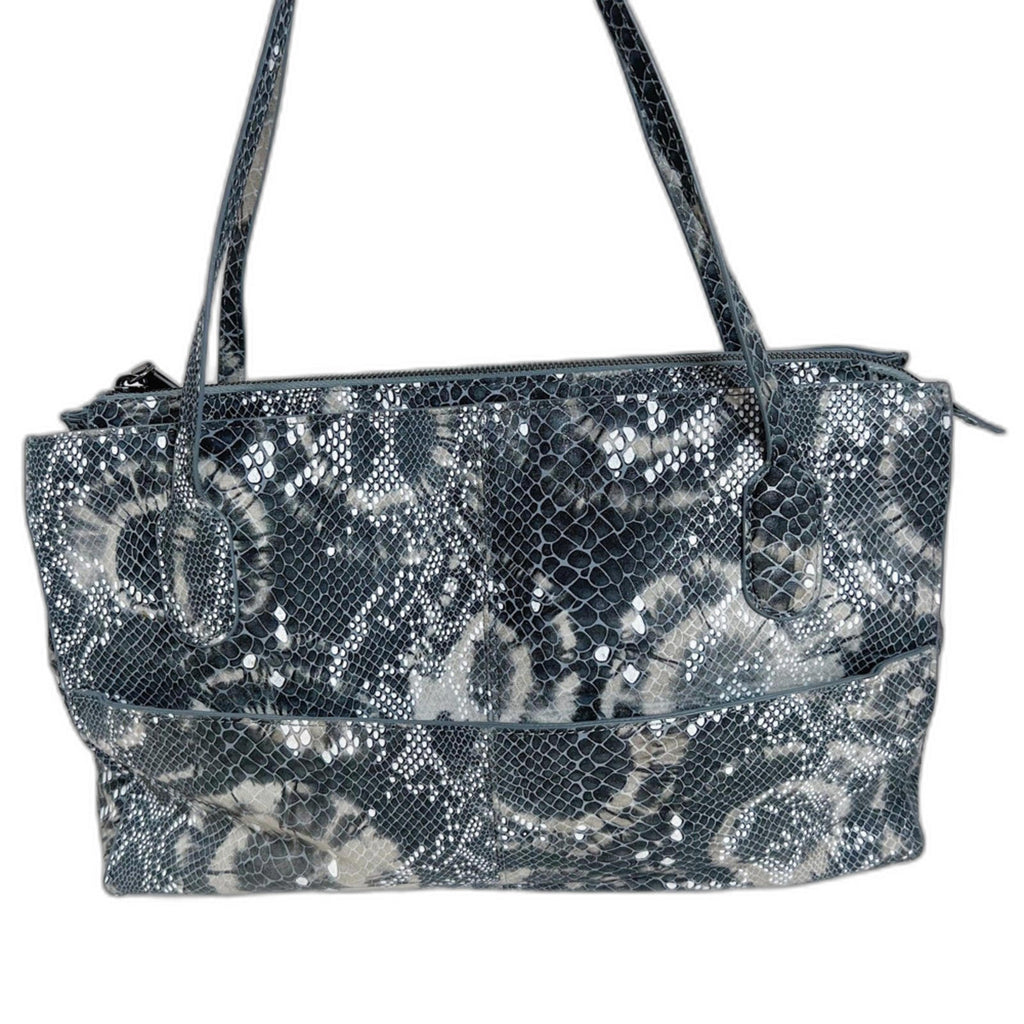 Hobo the Original Grey Snakeprint Leather Shoulder Bag Snakeskin Pure
