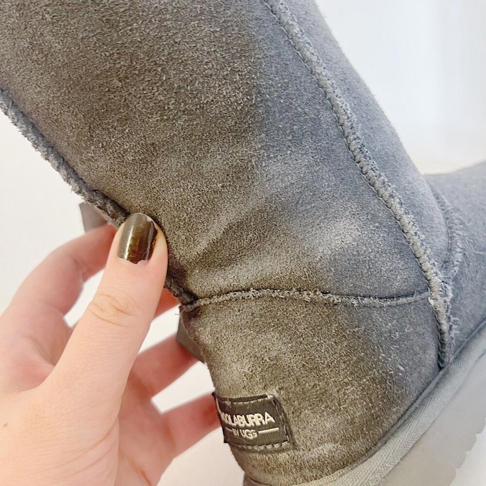 Koolaburra by Ugg Women's Victoria' Boots Grey Bow Shearling Coquette Size 5