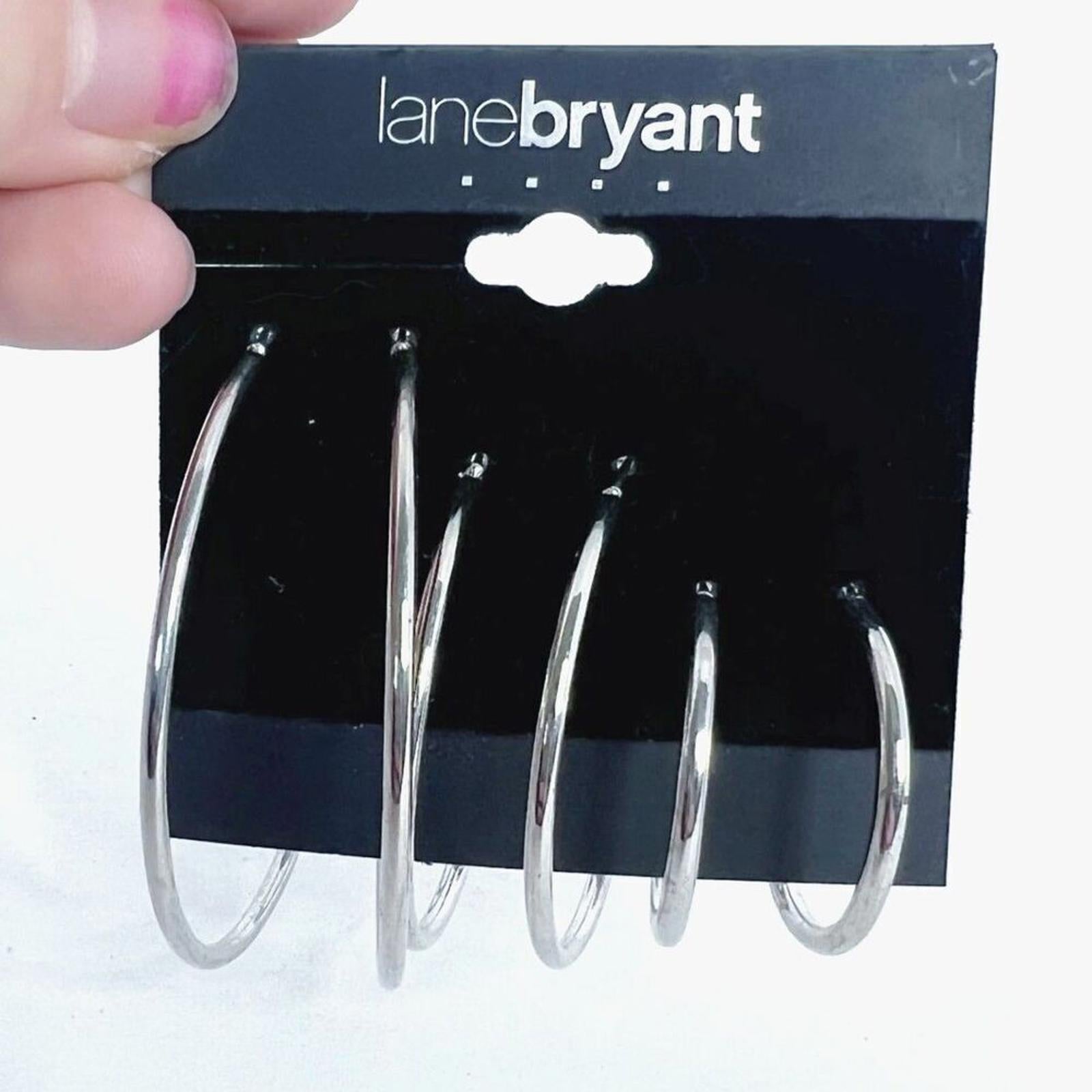 NWT Lane Bryant Set Silver Hoop Earrings