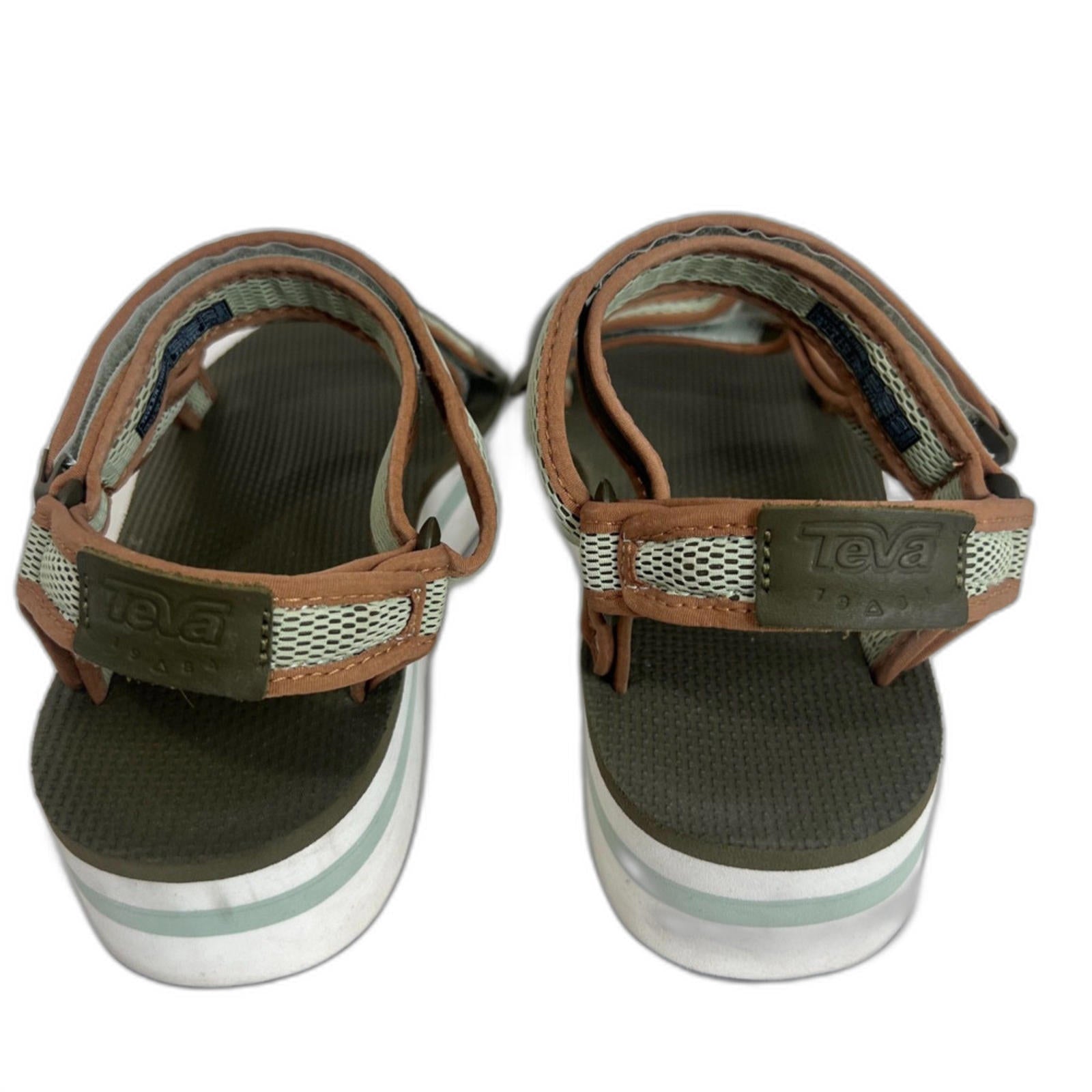 Teva Women's Flatform Universal Mesh Sandals Green Platform Sandals Size 10