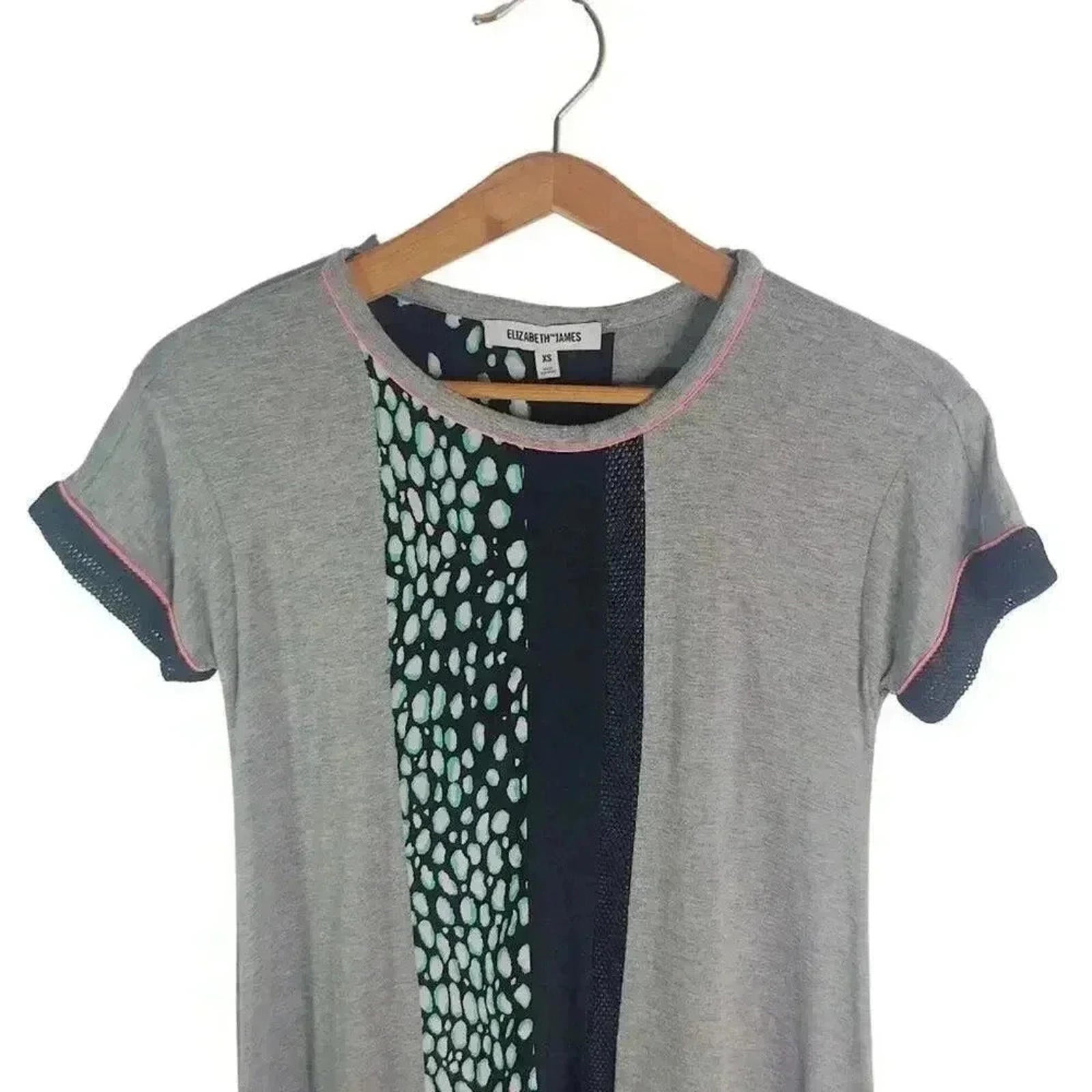 Elizabeth and James Blocked Patterned T Shirt Dress Women's Size XS