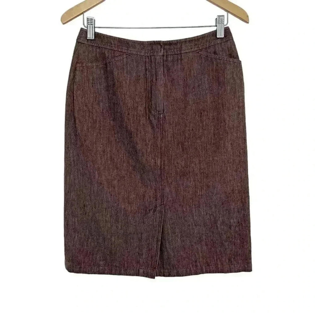 y2k Vintage Max Mara Brown Pencil Skirt Women's Size 8 Office Siren