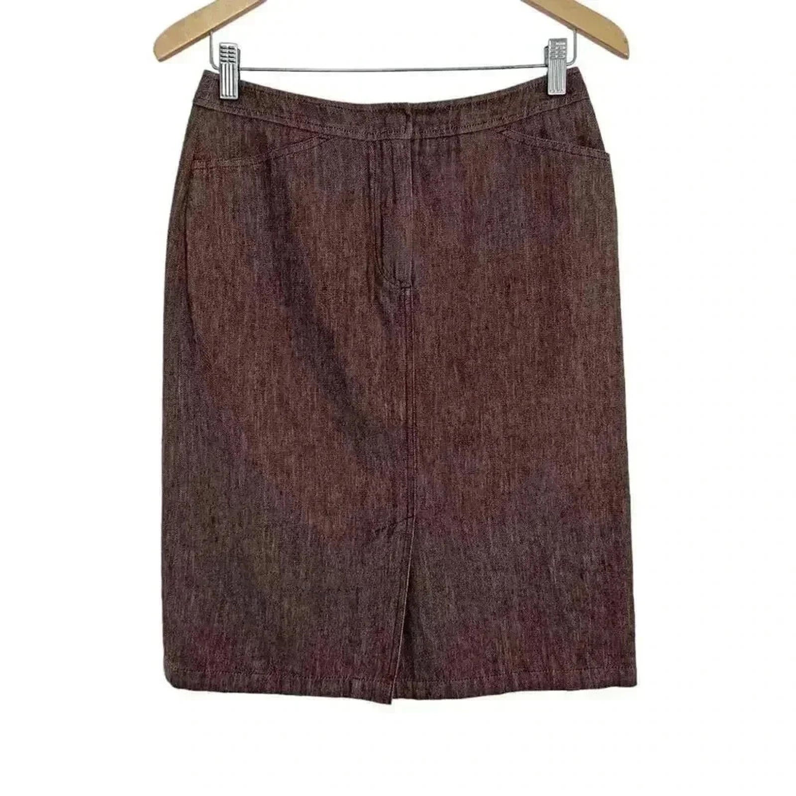 y2k Vintage Max Mara Brown Pencil Skirt Women's Size 8 Office Siren
