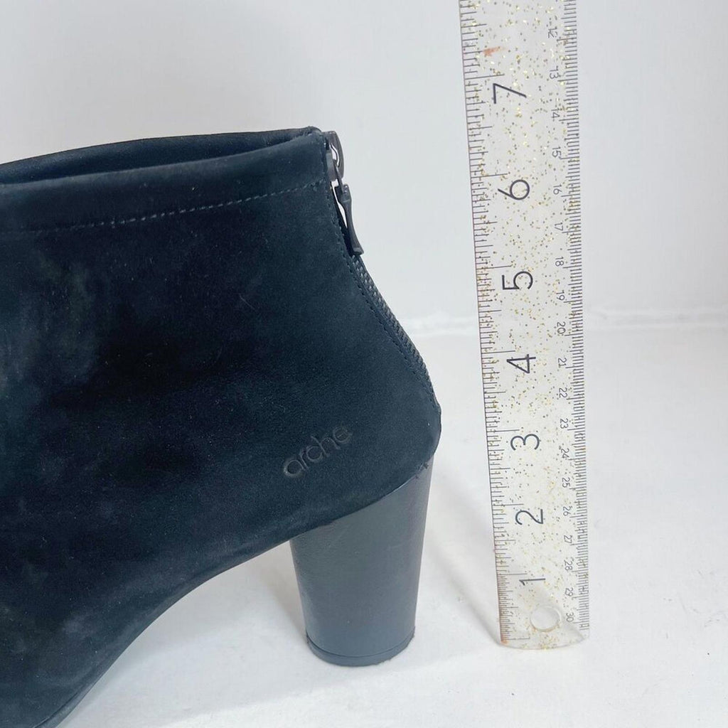Arche Kleri Black Suede Leather Ankle Boots Booties Women's Size 40 EU 9 US