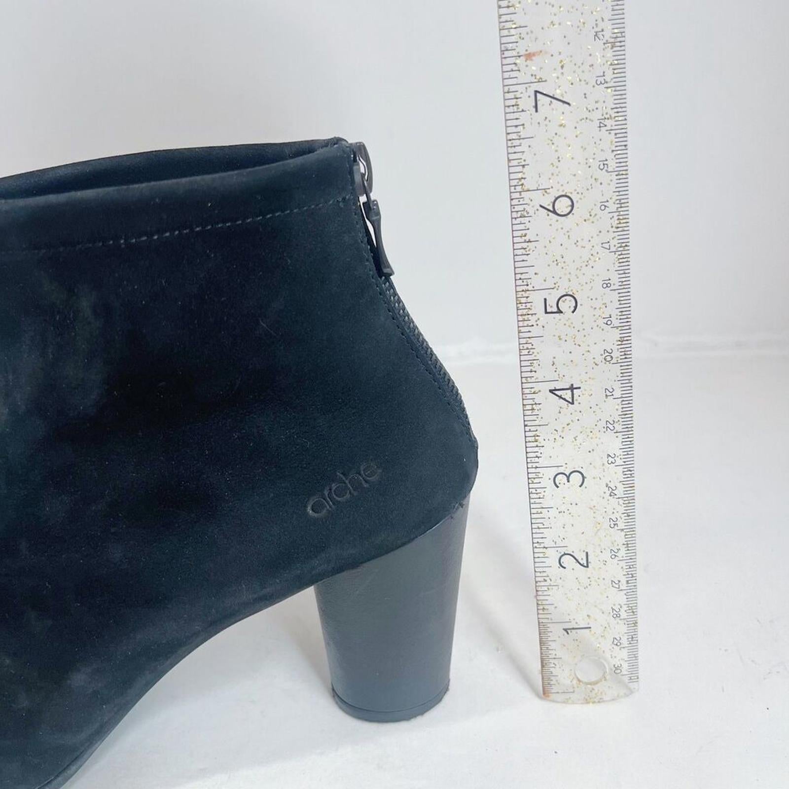 Arche Kleri Black Suede Leather Ankle Boots Booties Women's Size 40 EU 9 US