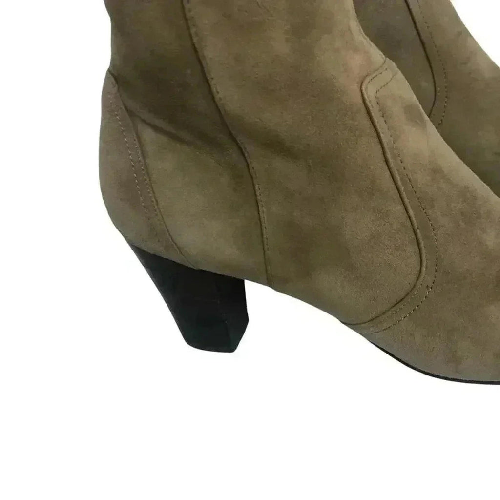Bardolino Thigh High Tan Suede Heeled Boots Over Knee Women's Size 6
