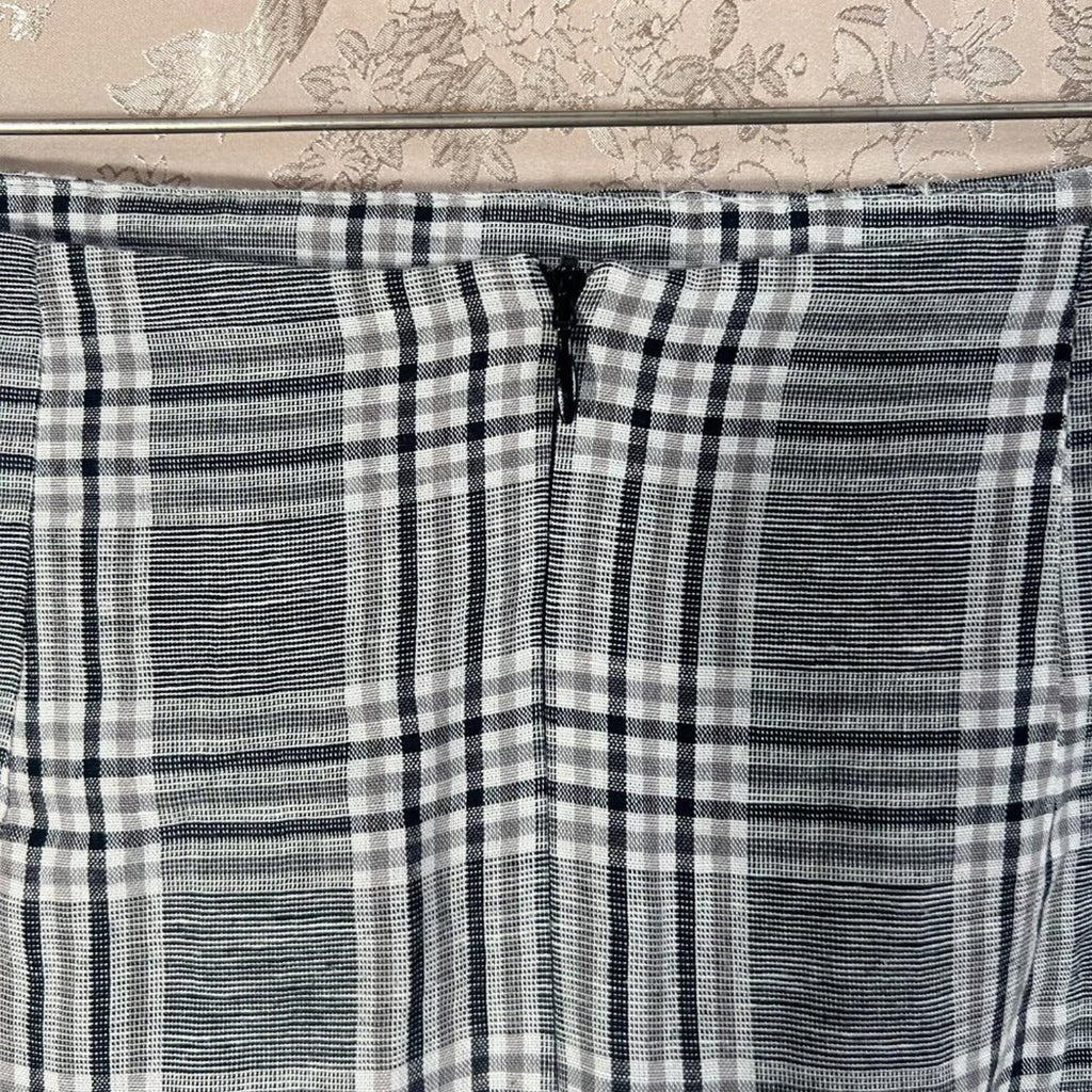 Ole by Koton Black and White Plaid Wrap Skirt Women's Size 8