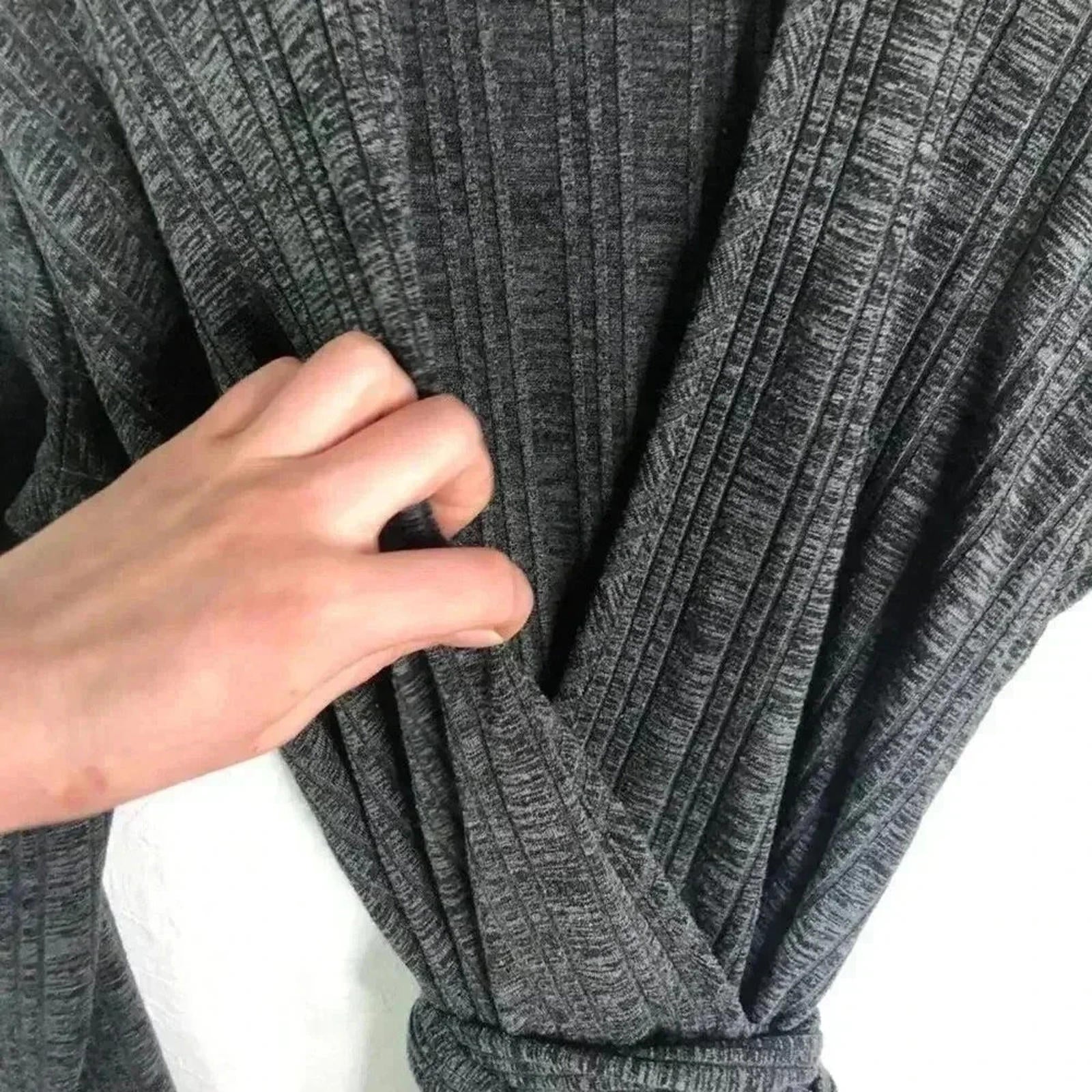 Laundry by Shelli Segal Grey Heathered Ribbed Keyhole Dress Women's Size 14