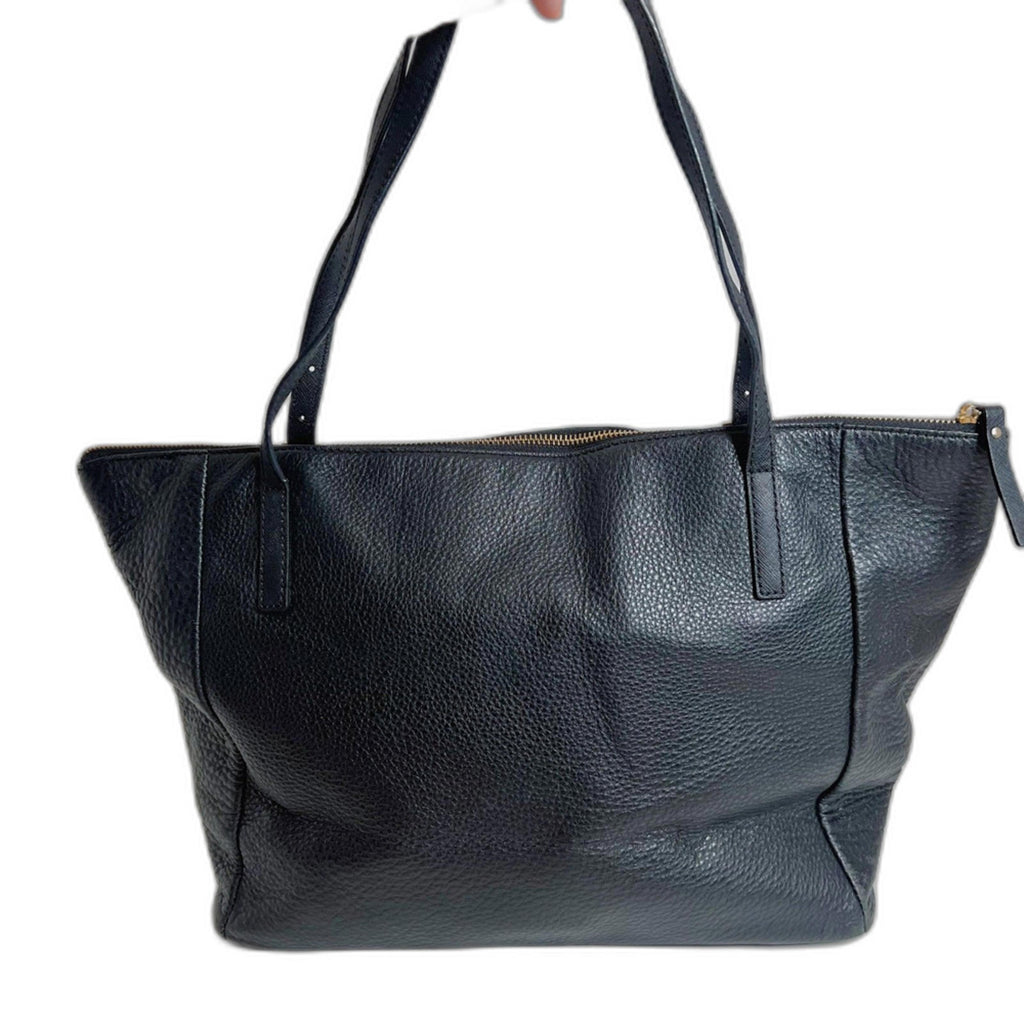 Kate Spade Watson Lane Black Pebbled Leather Tote Bag Zippered Purse