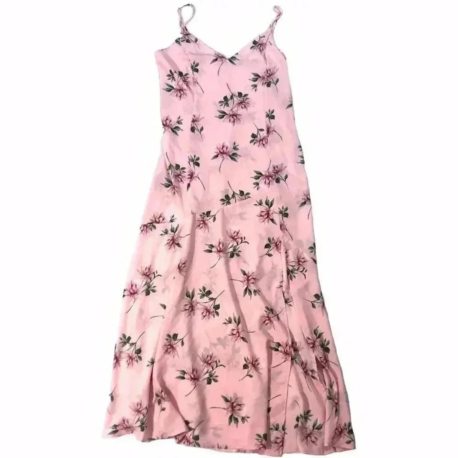 NWT Lush Pink Floral Maxi Dress Chiffon Girly Coquette Boho Chic Size M