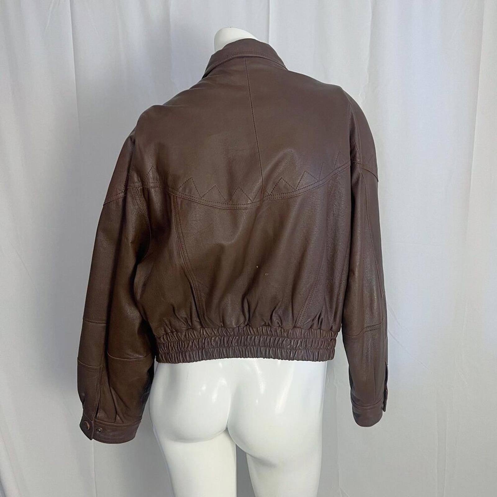 Vintage Adventure Bound by Wilson't Brown Leather Bomber Jacket Size L