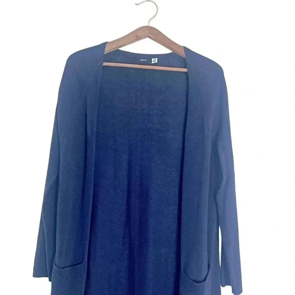 BDG Navy Blue Long Cardigan Knit Sweater Women's Size S