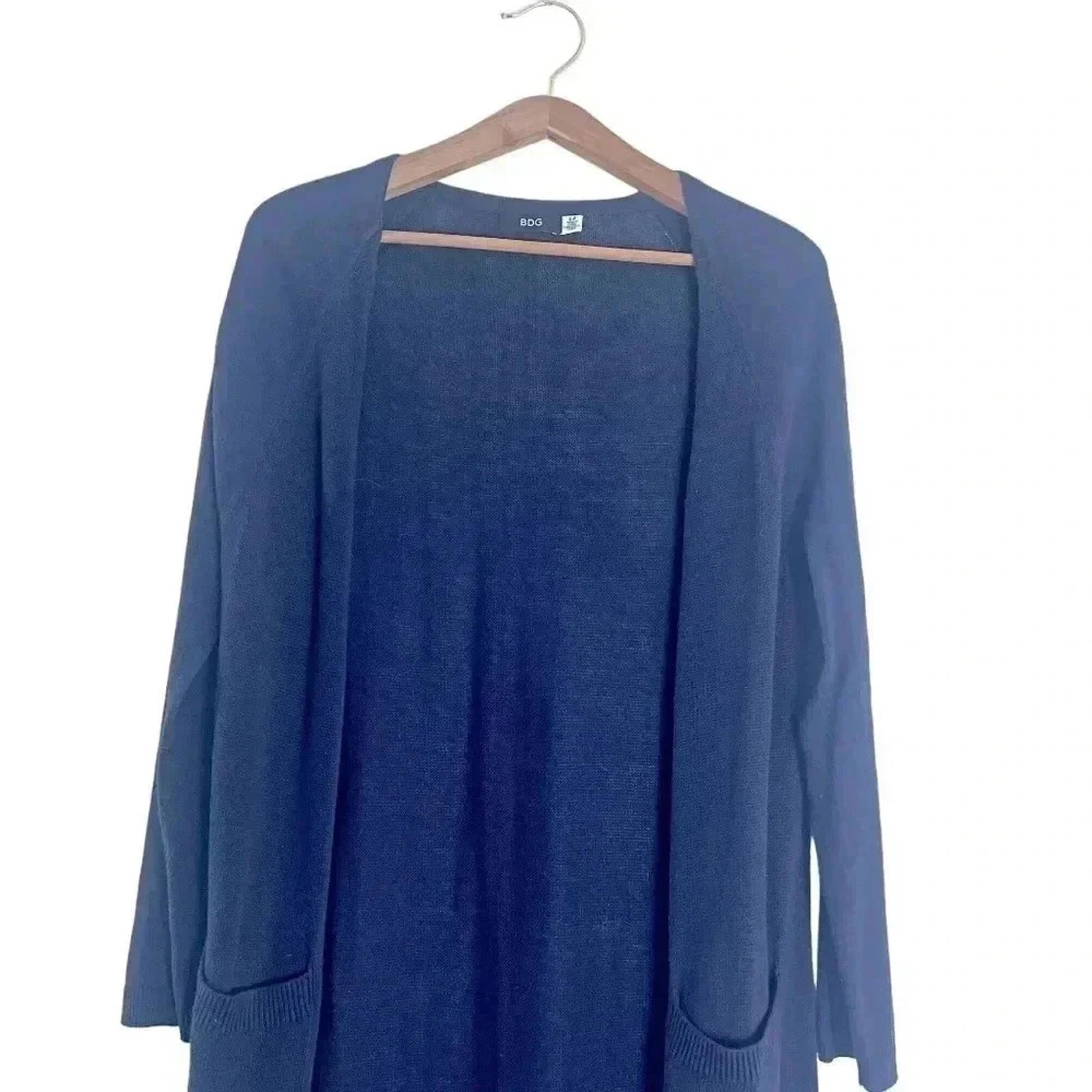 BDG Navy Blue Long Cardigan Knit Sweater Women's Size S