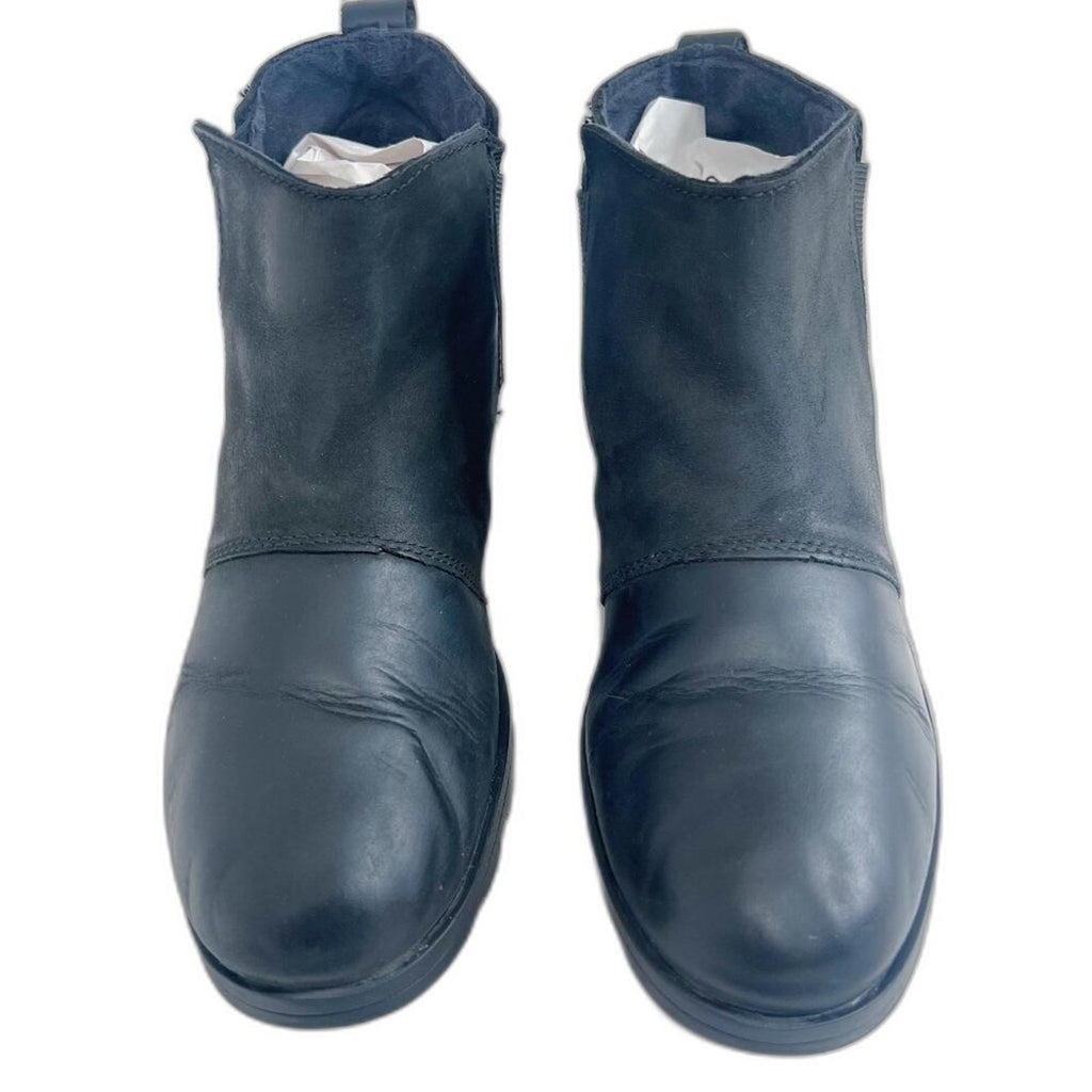 Sorel Emelie H2O Chelsea Boot Black Leather Waterproof Ankle Bootie Size 9